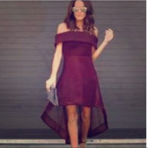 Vici high low burgundy dress